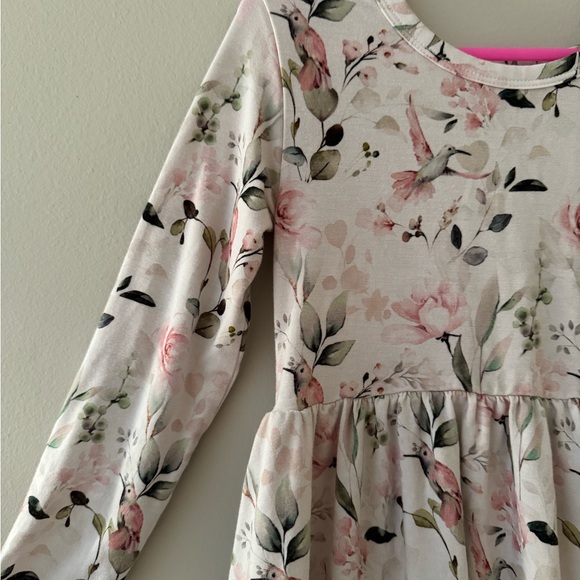 🌸Floral Hummingbird Girls' Bamboo Twirl Dress - Picture 7 of 7